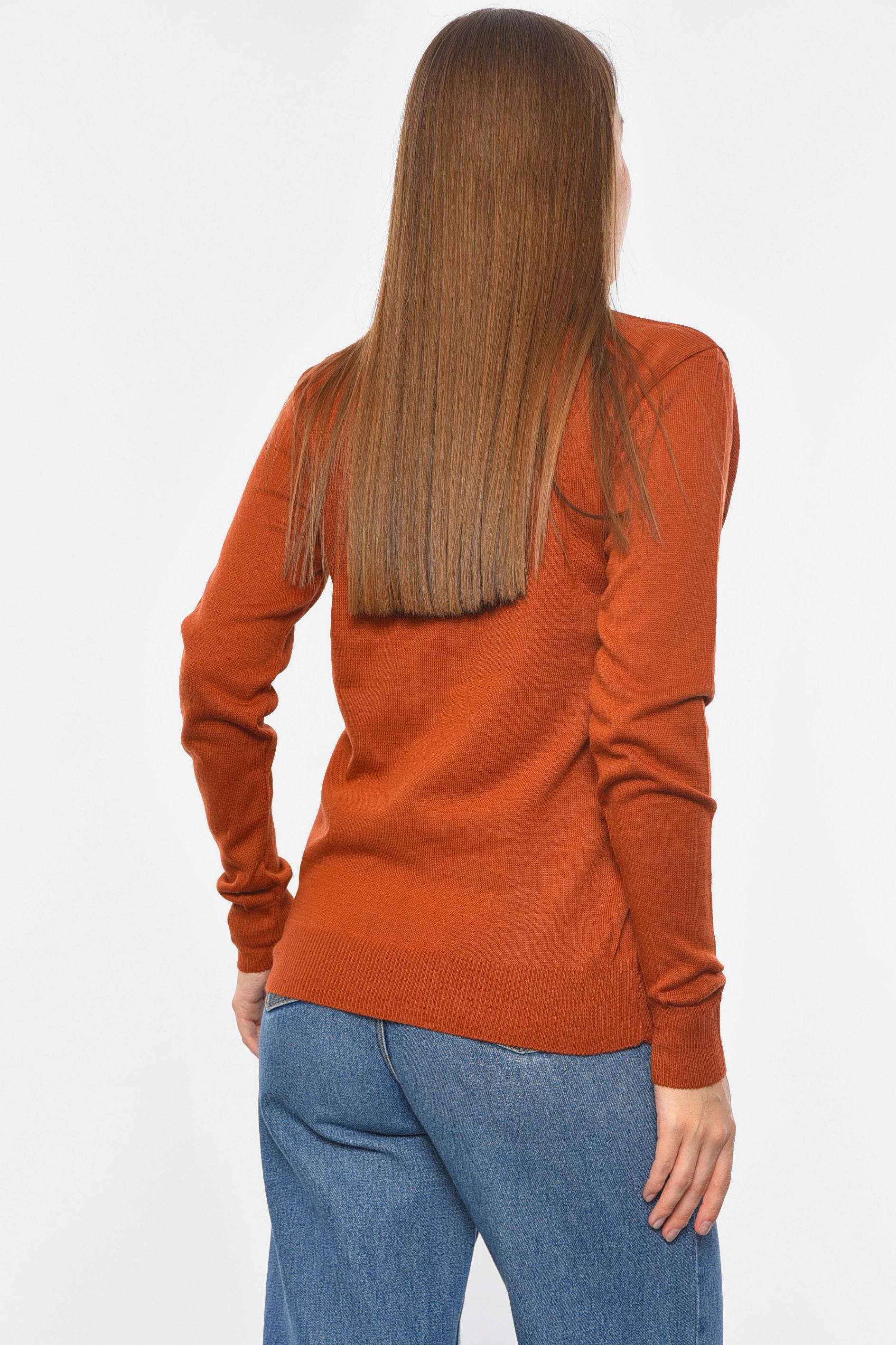 Светр жіночий тонкий S-M однотонний Коричневий (191276) - фото 3 Светр жіночий тонкий S-M однотонний Коричневий (191276) - фото 3