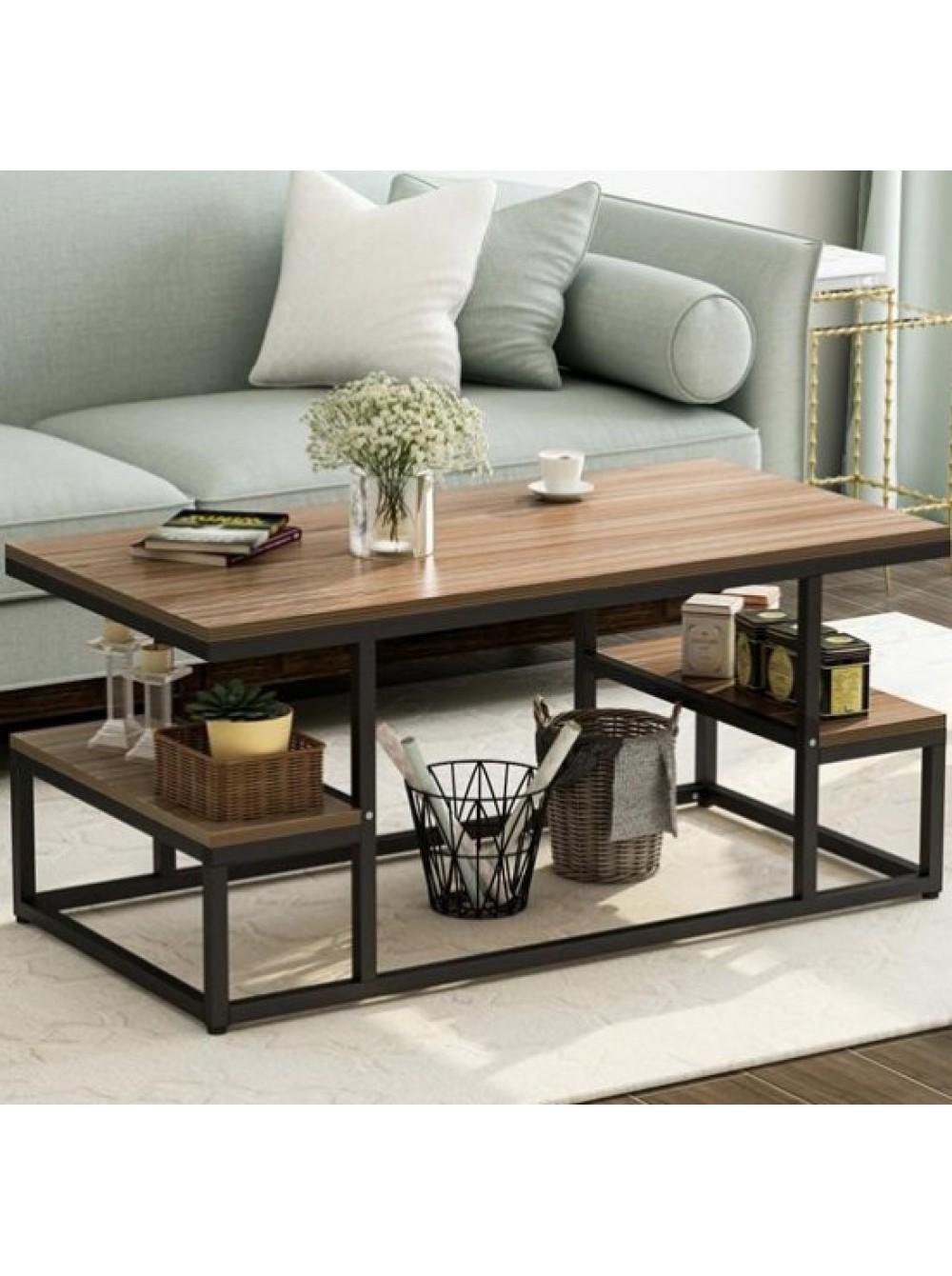 Журнальный столик МСМ Лофт каркас металлический Черный/Дуб Сонома (60170-84)