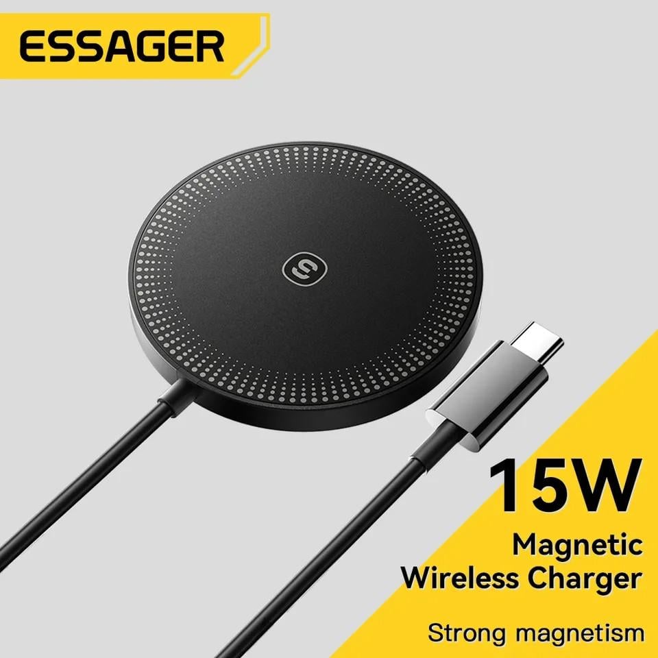 Зарядное устройство для беспроводной связи ESSAGER 15W Magnetic Wireless Charger Black (25397239) - фото 8 Зарядное устройство для беспроводной связи ESSAGER 15W Magnetic Wireless Charger Black (25397239) - фото 8