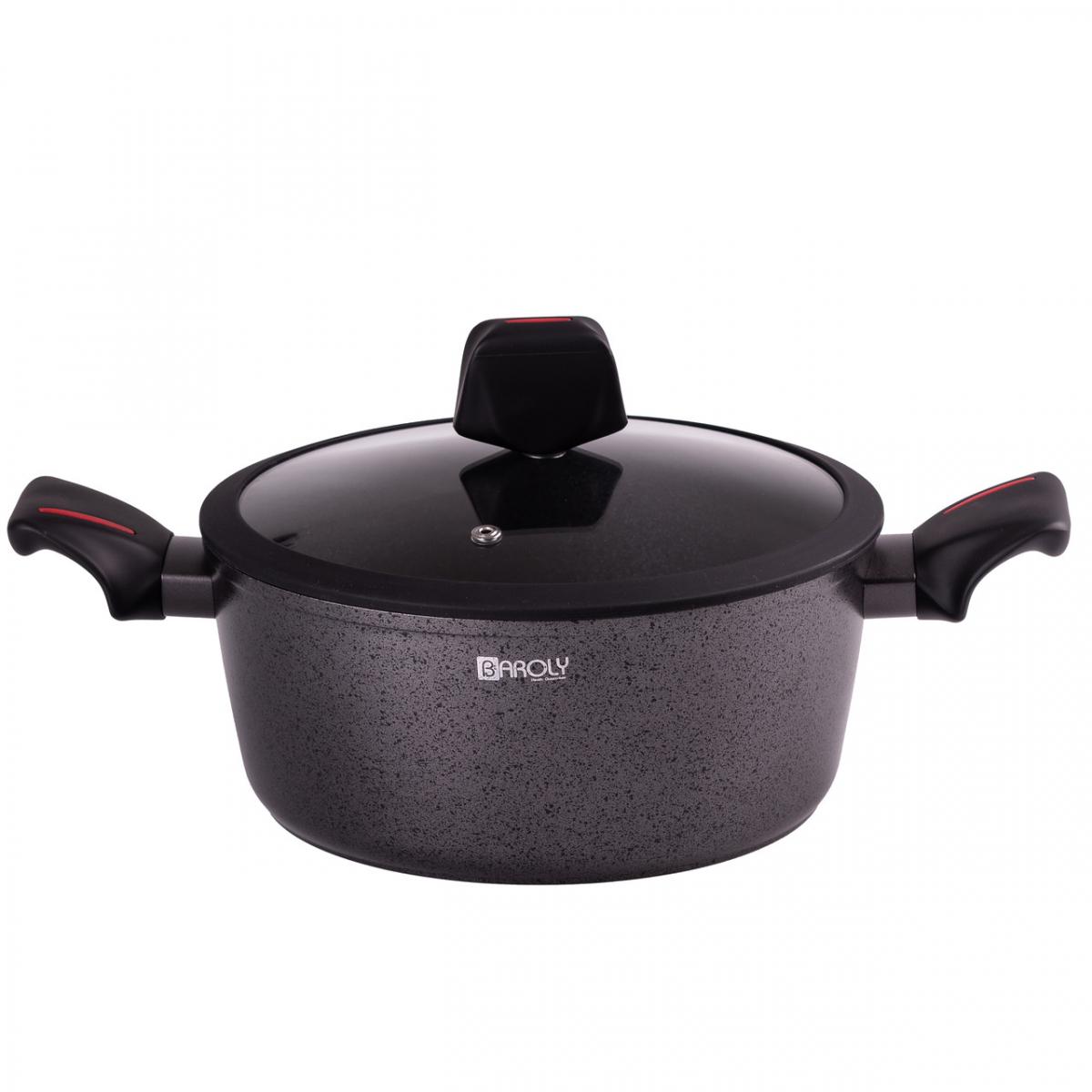 Кастрюля алюминиевая с гранитным покрытием D 24 см (HP659)