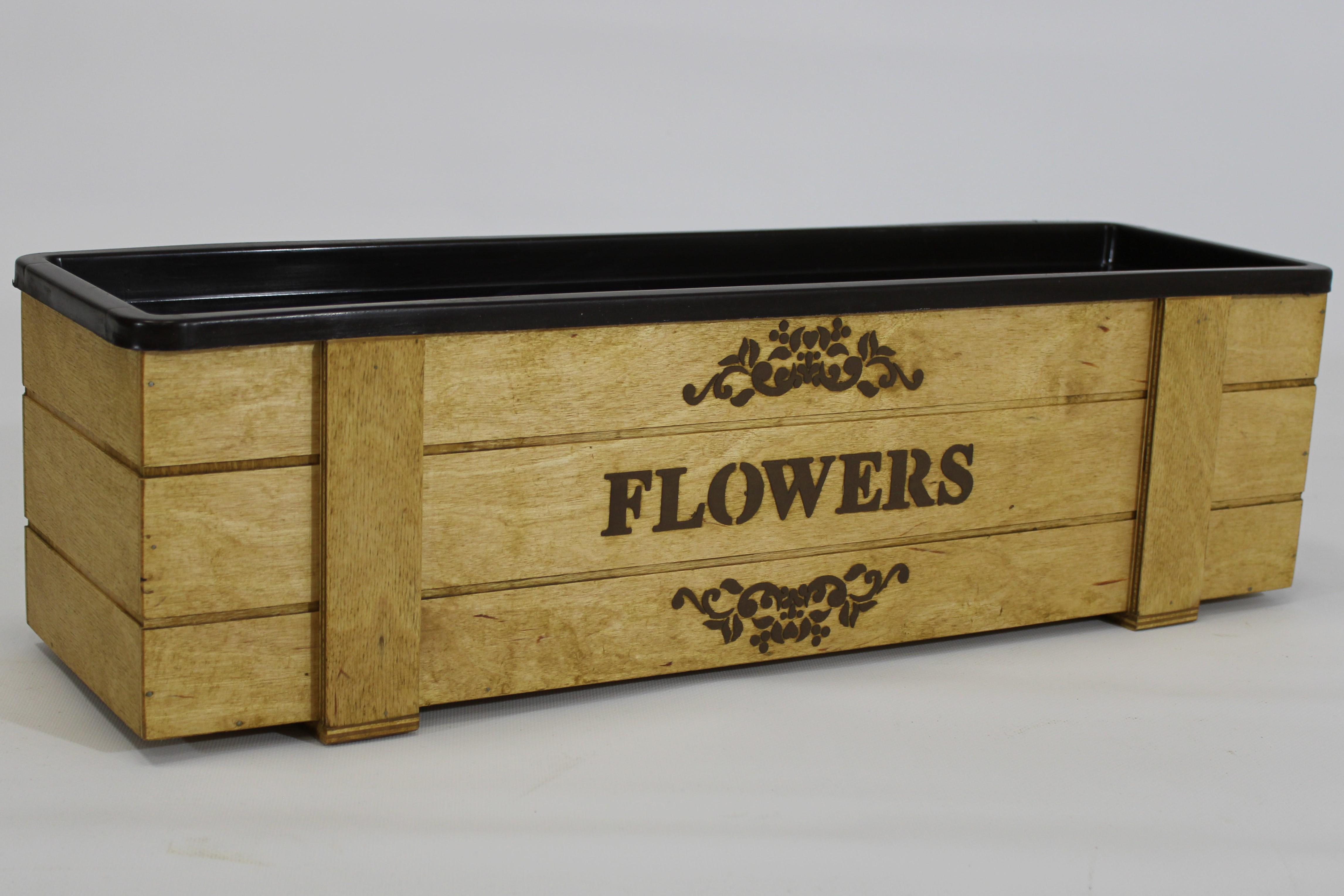 Ящик балконный Древоделя Flowers P3 17x60x18 см (051325)