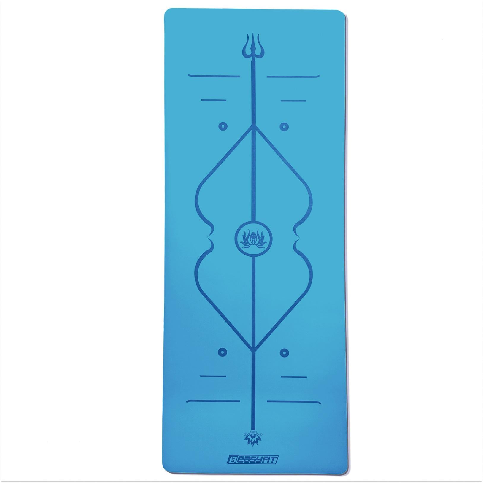 Коврик для йоги EasyFit каучук 5 мм Голубой (EF-RB5BL)