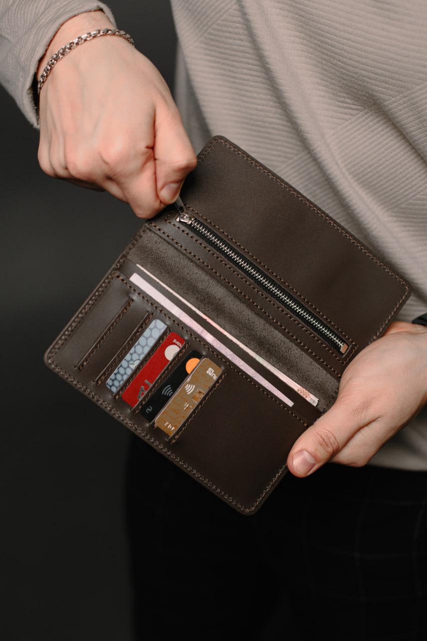 Портмоне мужское из натуральной кожи Коричневый (SR005) - фото 9 Портмоне мужское из натуральной кожи Коричневый (SR005) - фото 9