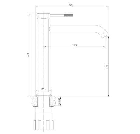 Смеситель для умывальника высокий BRENTA ZMK 091908011 Графитовый хром (15161) - фото 2