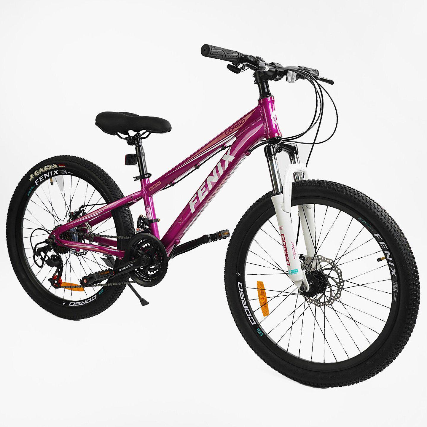 Велосипед гірський Corso Fenix 24" підлітковий алюмінієвий Фіолетовий - фото 2 Велосипед гірський Corso Fenix 24" підлітковий алюмінієвий Фіолетовий - фото 2