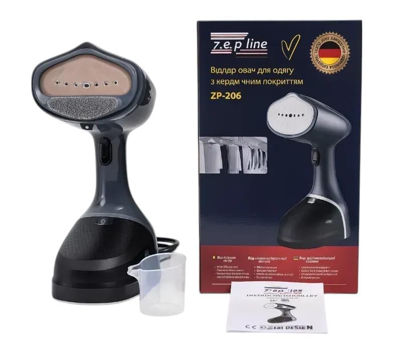 Отпариватель для одежды ZepLine ZP-206 с керамическим покрытием 500 мл 3000 Вт Серый (ML-04542)