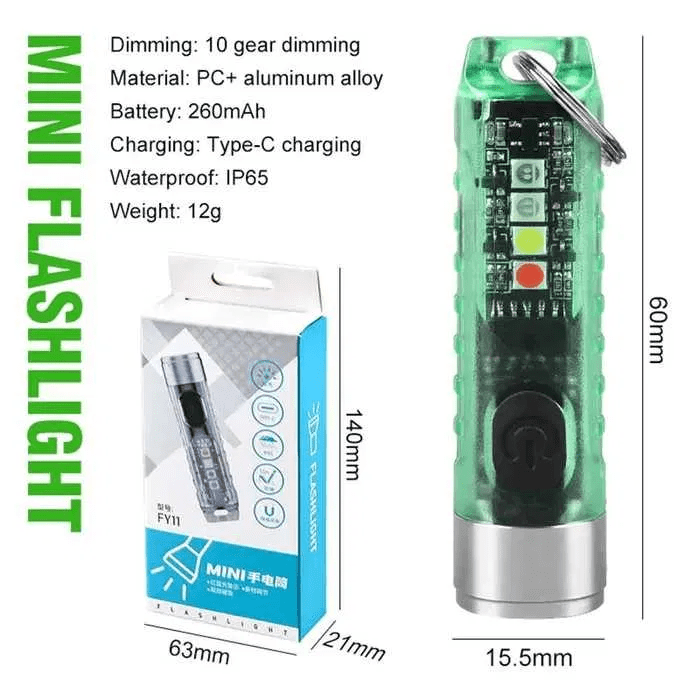 Ліхтар міні-брелок MINI FY11 акумуляторний Type-C з ультрафіолетом та магнітом (FLASH-FY11-MINI) - фото 4 Ліхтар міні-брелок MINI FY11 акумуляторний Type-C з ультрафіолетом та магнітом (FLASH-FY11-MINI) - фото 4