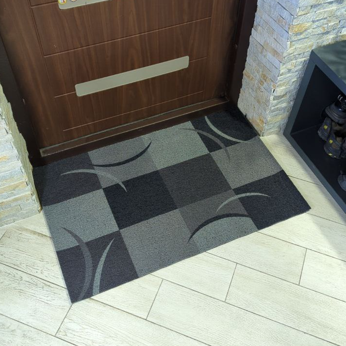 Грязезащитный коврик для входной двери Феерия резиновый 100х120 см Серый (T08)