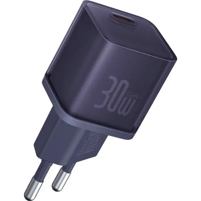 Пристрій мережевий зарядний BASEUS GaN5S Fast Charger 1Type-C EU P10162504523-00 30W Purple