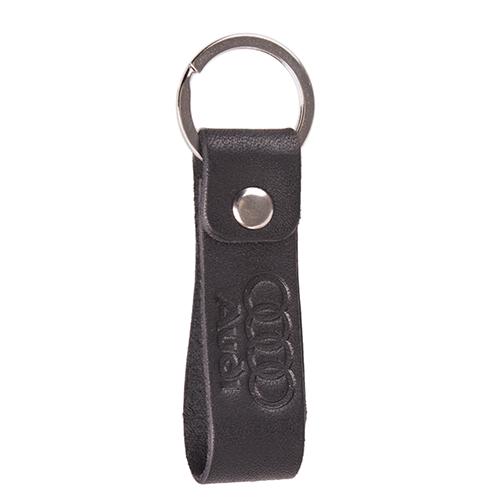 Брелок кожаный с кольцом Audi Черный (00000051489)