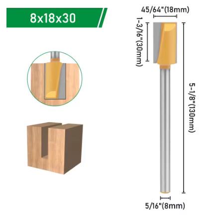 Набор фрез по дереву с удлиненным хвостовиком 14/16/18 мм 3 шт. (30168177) - фото 5 Набор фрез по дереву с удлиненным хвостовиком 14/16/18 мм 3 шт. (30168177) - фото 5