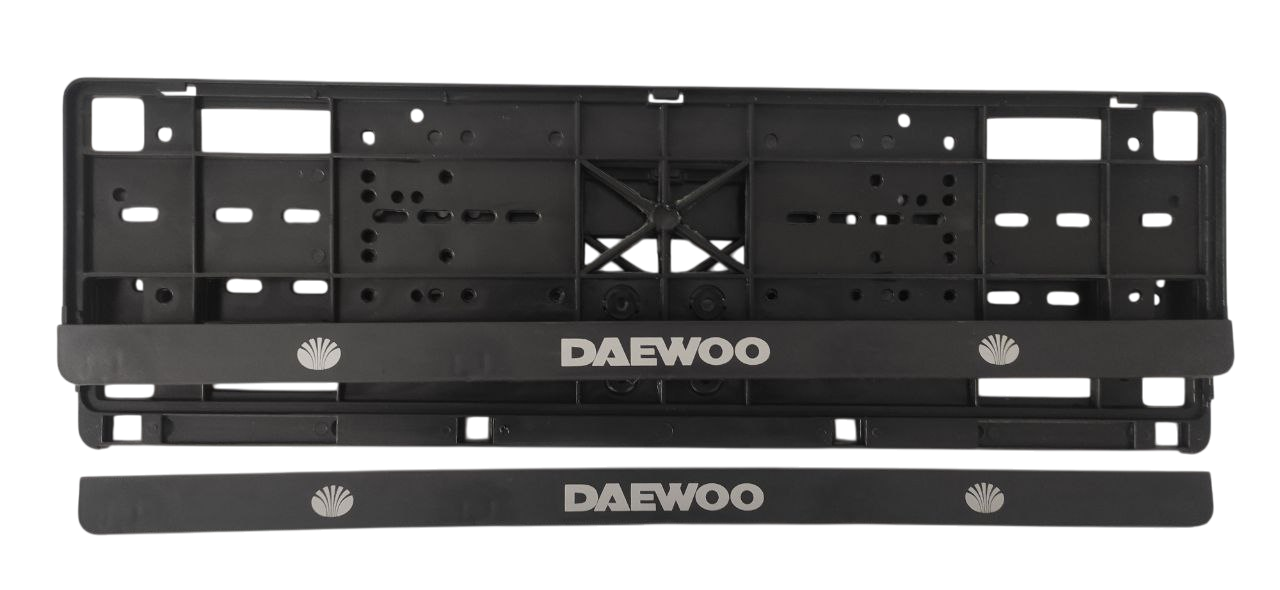 Рамка номерного знака с защелками Книжка с надписью "DAEWOO" пара (20611)