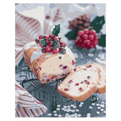 Картина за номерами Strateg Різдвяний кекс 40х50 см термопакет (VA-1120)