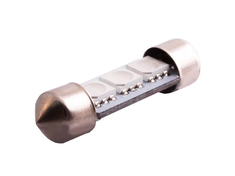 Автолампа светодиодная C5W SV8.5 12 В 36 мм SMD5050-3led Синий (59)