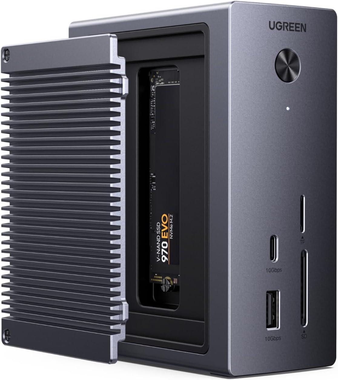 Док-станция UGREEN CM923 M.2 NVMe SSD HDMI 4K@60Hz USB-C/A 10Gbps PD 100W SD/TF 10в1 Grey (CM923) Док-станция UGREEN CM923 M.2 NVMe SSD HDMI 4K@60Hz USB-C/A 10Gbps PD 100W SD/TF 10в1 Grey (CM923)