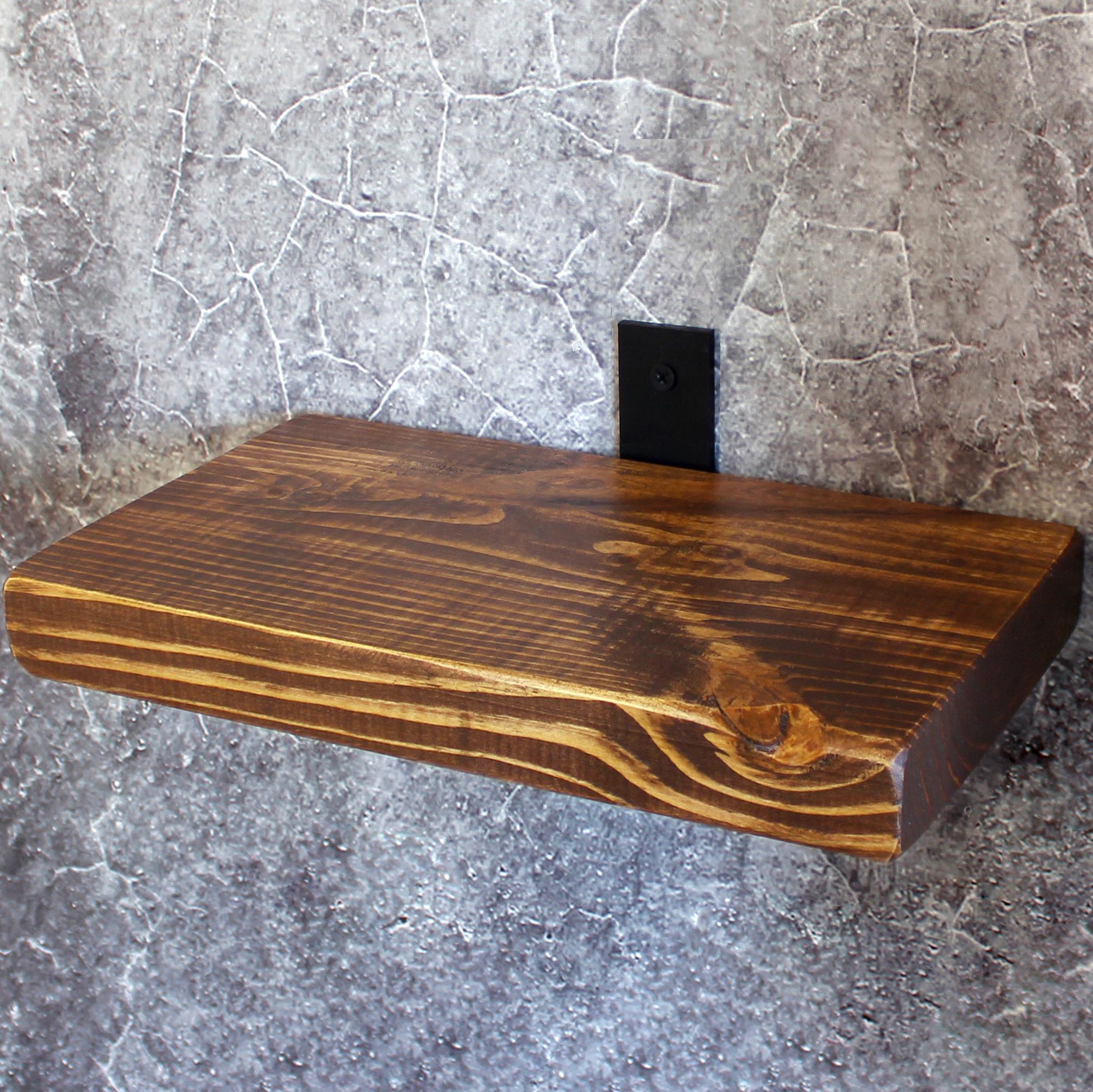 Полиця-тримач для ванної кімнати вологостійка сосна лофт 255 мм Горіх