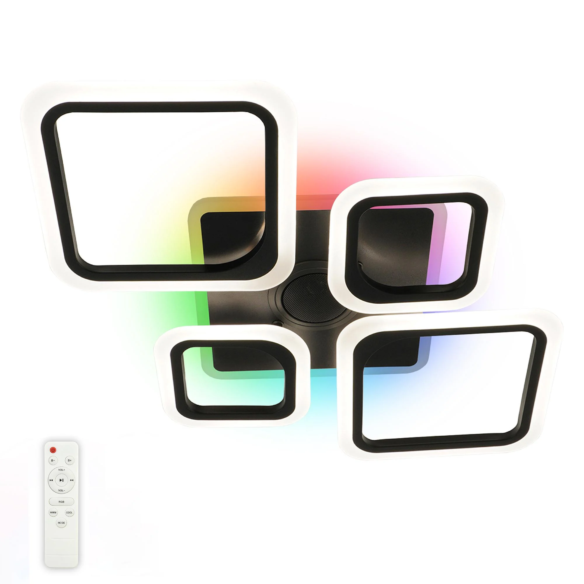 Люстра ESLLSE OVAL RGB LED MUSIC 5S с колонкой 85 Вт и пультом 725x460x80 мм Черный (10590)