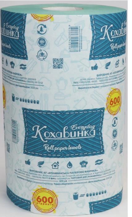 Паперові рушники Кохавинка на гільзі 80 м 300 відривів Зелений (2477413712)