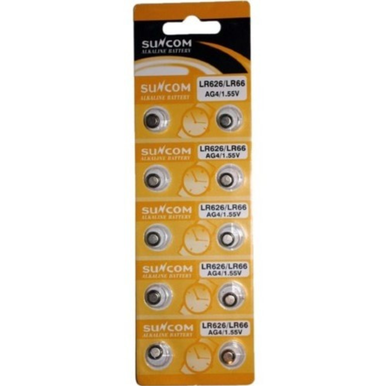 Батарейка щелочная для планшетов Sunkom AG4 LR626 LR66 1.55V 10 шт. (284597)