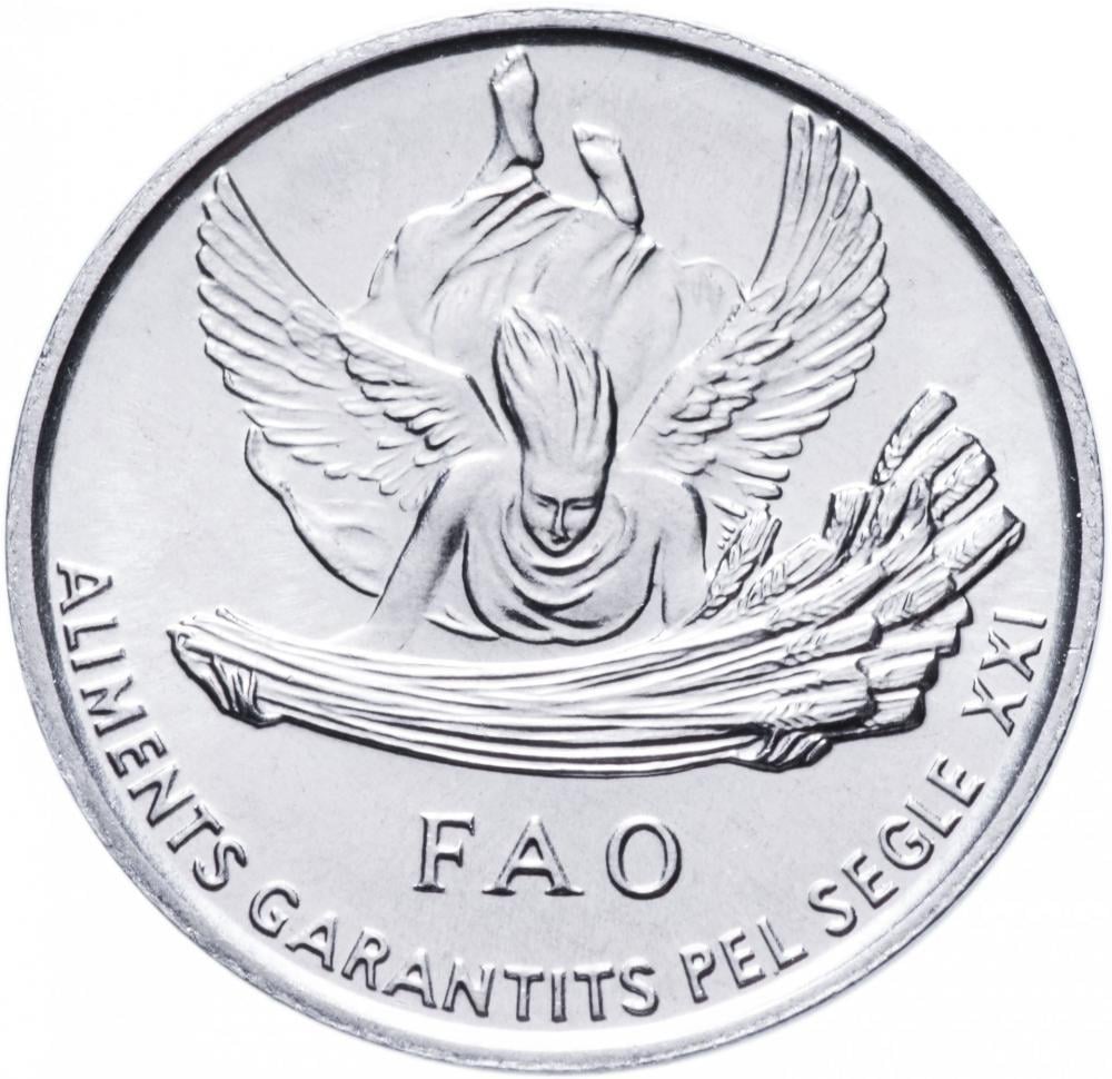 Коллекционная монета Андорра 1 сентим 1999 ФАО UNC (KM#171)