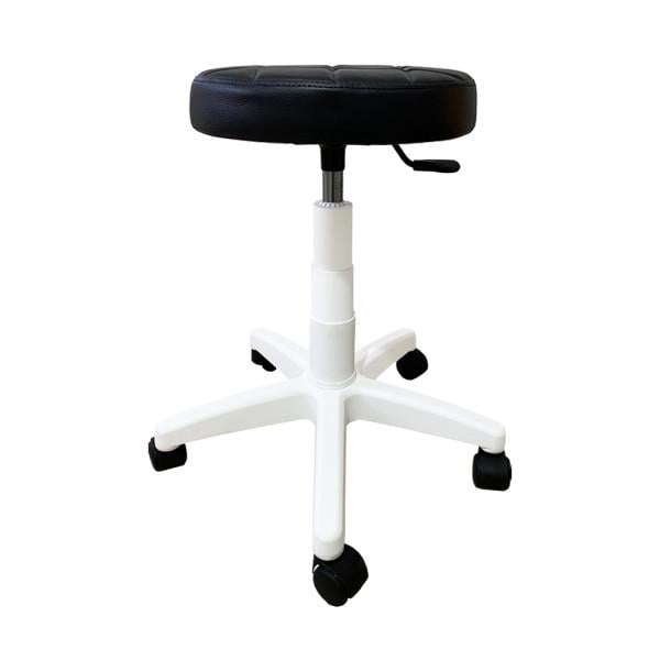 Стілець для майстра без спинки Йола на білій ніжці Чорний