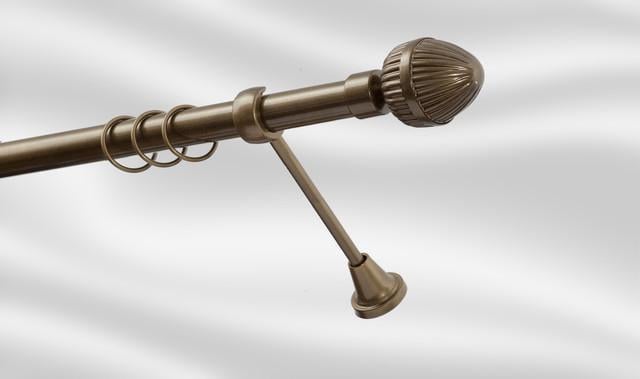 Карниз для штори Plastidea Одеон одинарний металевий з гачками D 25 мм 240 см Антик - фото 1