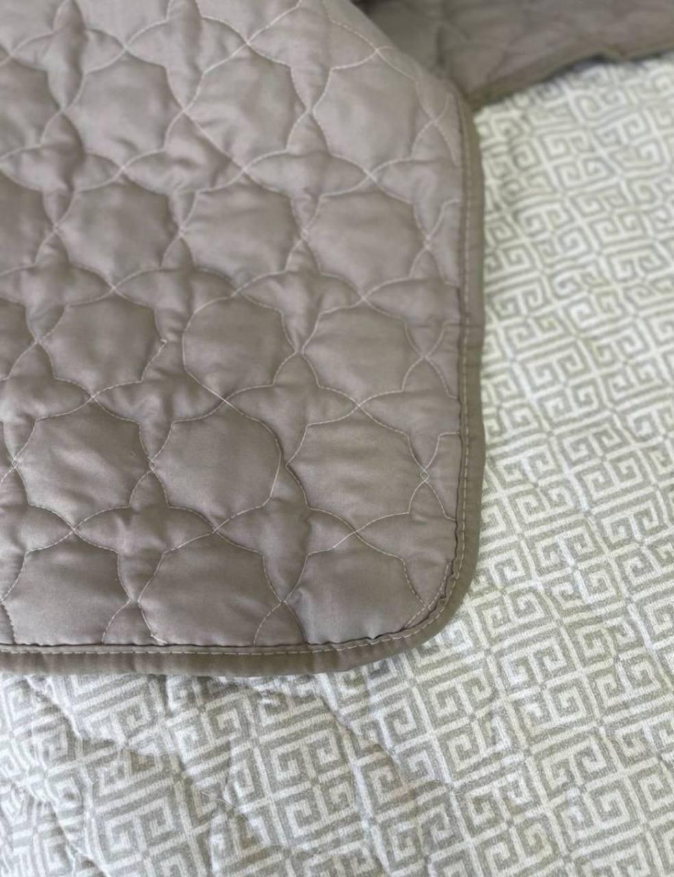 Покривало стьобане євро з подушками 2х40х60 Світло-сірий (Д-mur-cap25-009) - фото 2