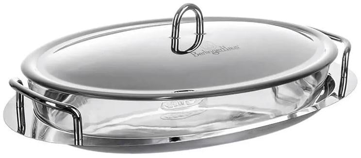 Блюдо сервіровочне Berlinger Haus Black Royal овальне з підставкою 3 л (BH-1385)