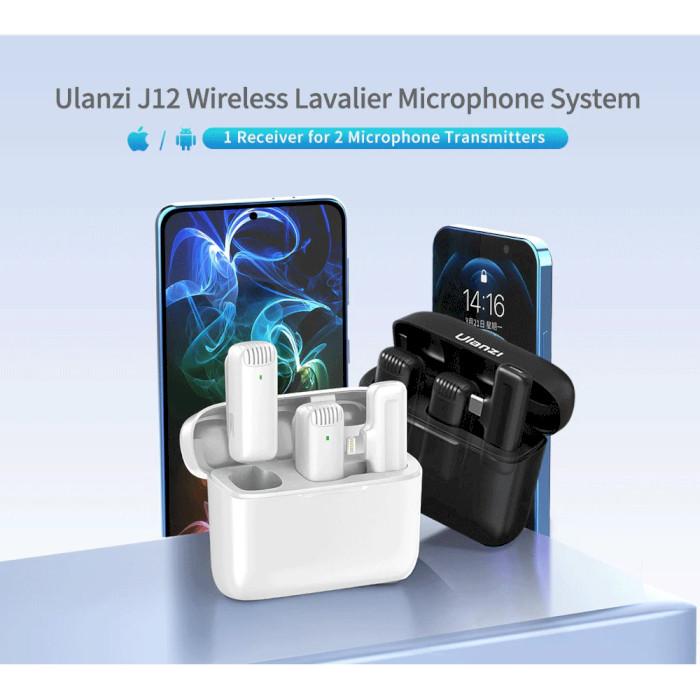 Микрофонная система беспроводная Ulanzi Vijim J12 Wireless Lavalier Microphone System Type-C White (UV-3096) - фото 5 Микрофонная система беспроводная Ulanzi Vijim J12 Wireless Lavalier Microphone System Type-C White (UV-3096) - фото 5