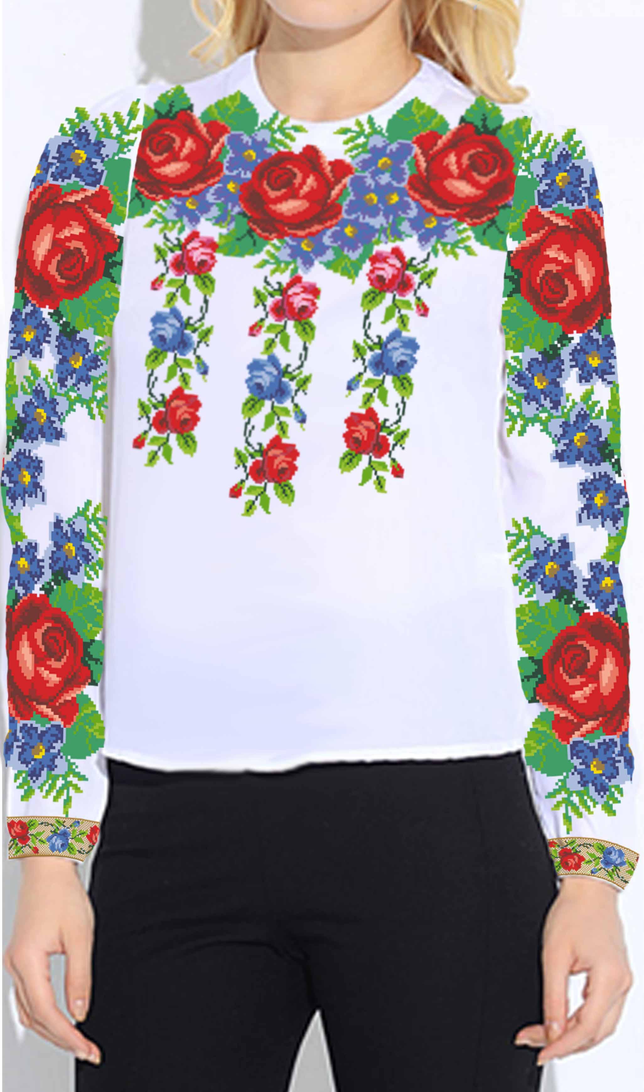 Заготовка для вышивки нитями или бисером рубашка СЖ-277 домотканое полотно