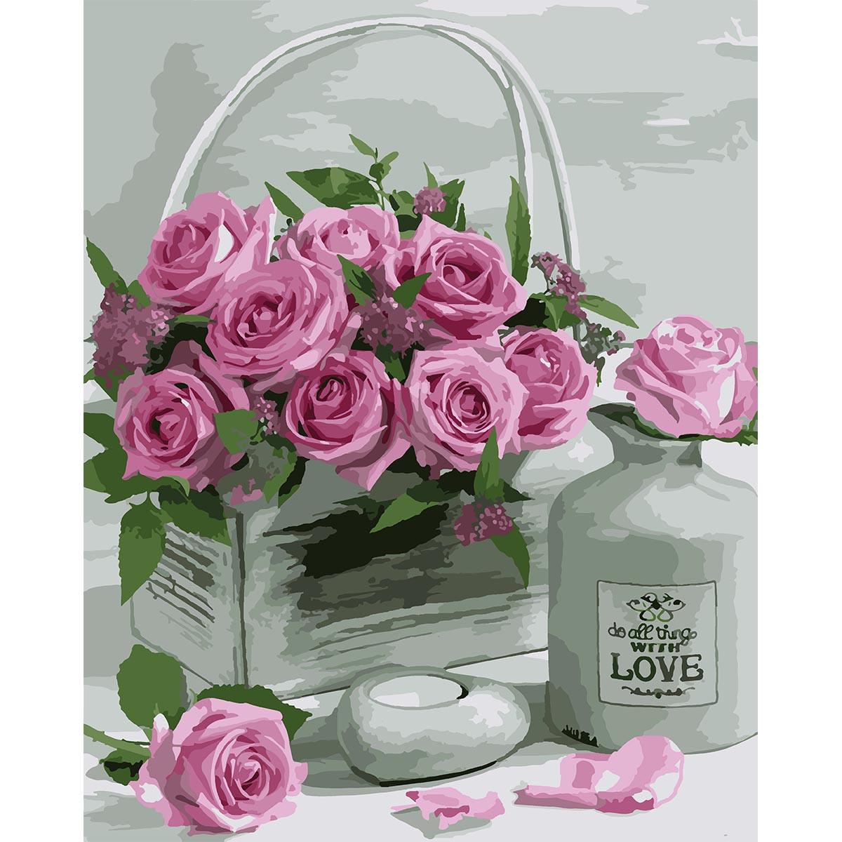 Картина по номерам Santi Нежные розы 40x50 см (953959)