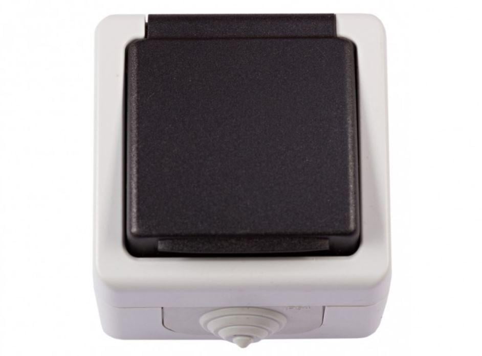 Блок розетка Luxel Debut с заземлением и крышкой (6511)