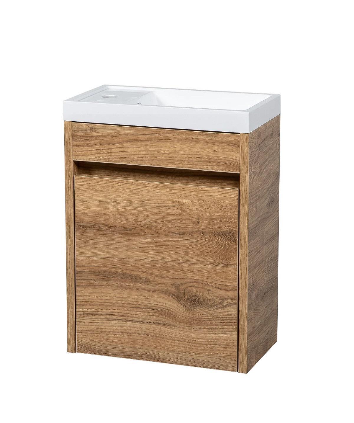 Тумба подвесная Ранчо Wood с раковиной 40 см Дуб сонома (45989-01) - фото 1 Тумба подвесная Ранчо Wood с раковиной 40 см Дуб сонома (45989-01) - фото 1