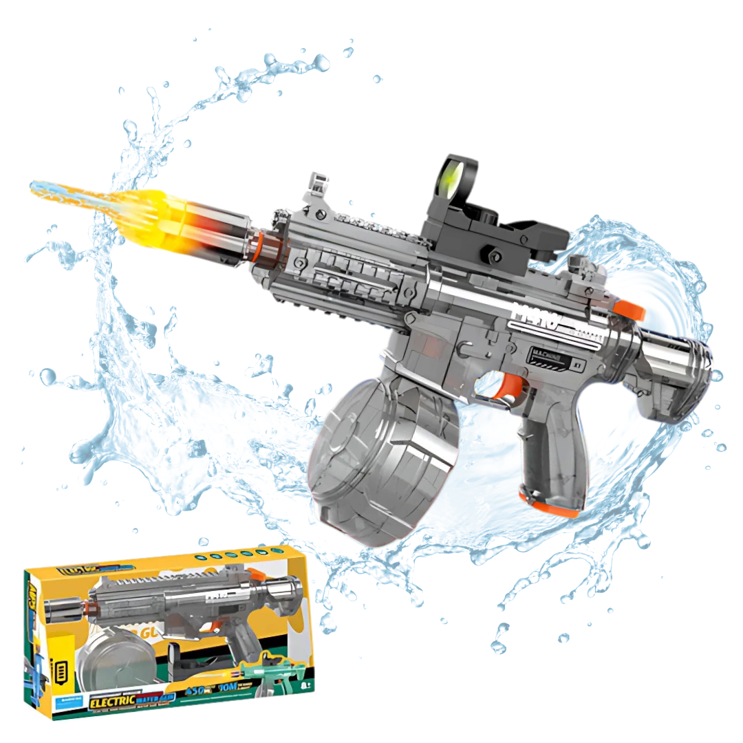 Пистолет для детей водный электрический M416 на аккумуляторе с подсветкой Серый