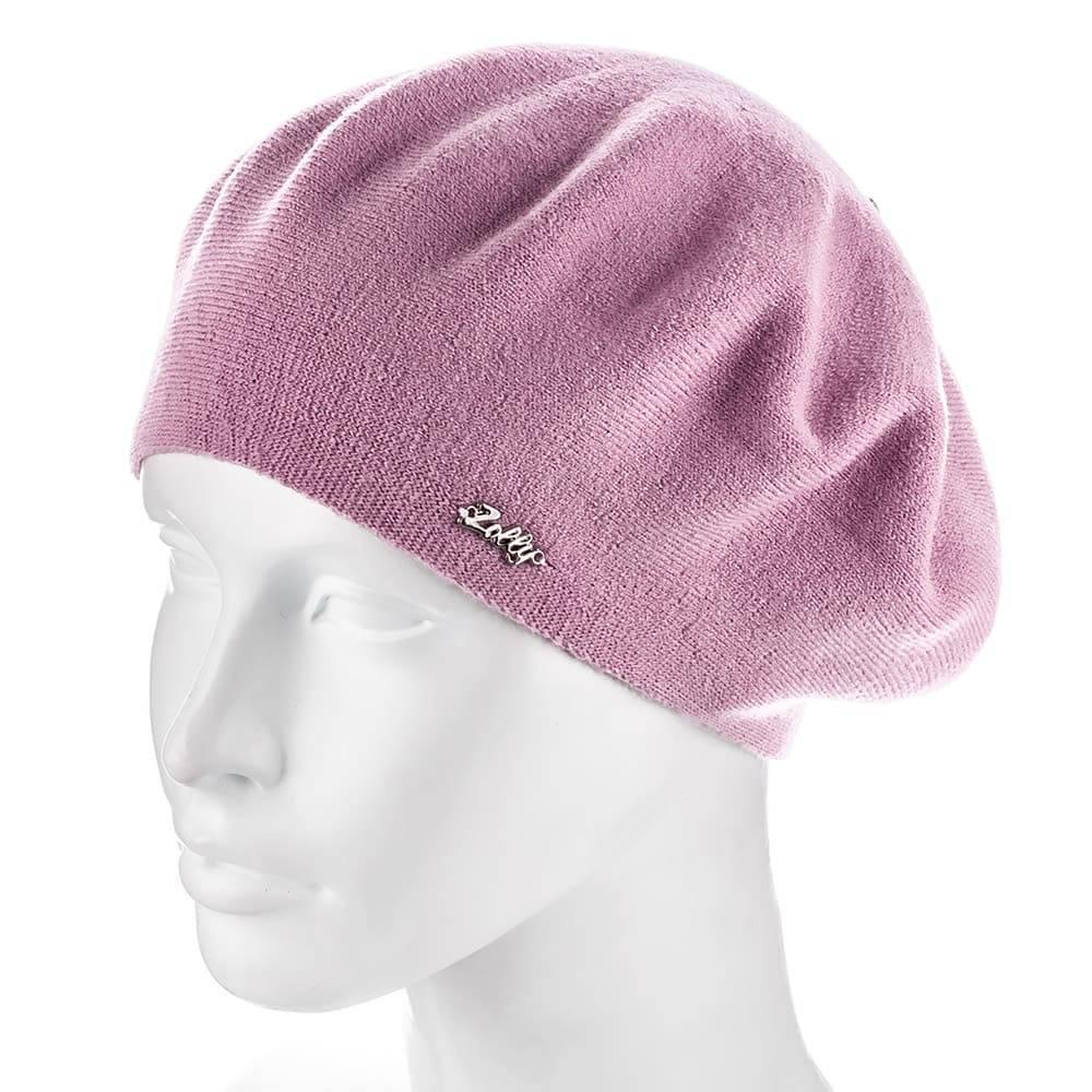 Берет женский Zolly ZH181 пустой двойной тонкой вязки Розовый