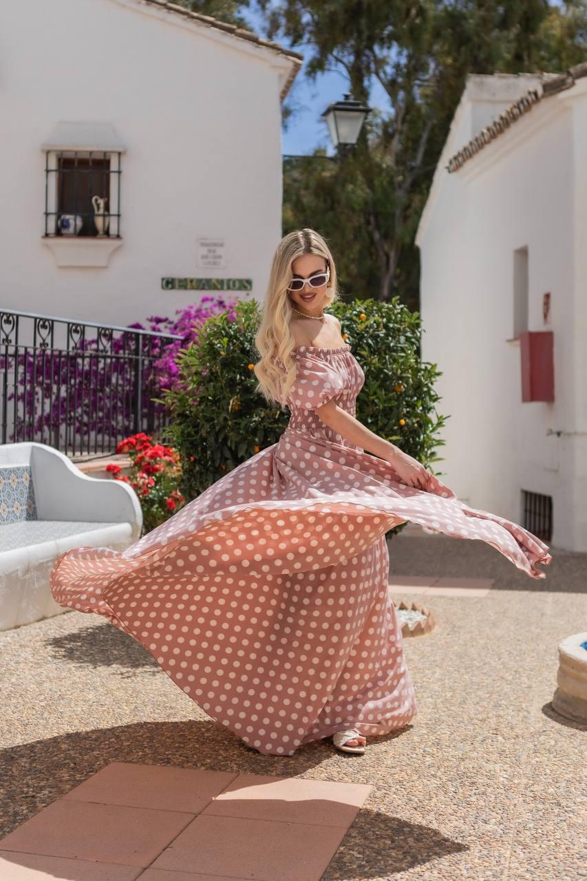 Платье женское софт в горошек р. 42-48 Розовый (Р5041-В36/Д) - фото 3 Платье женское софт в горошек р. 42-48 Розовый (Р5041-В36/Д) - фото 3