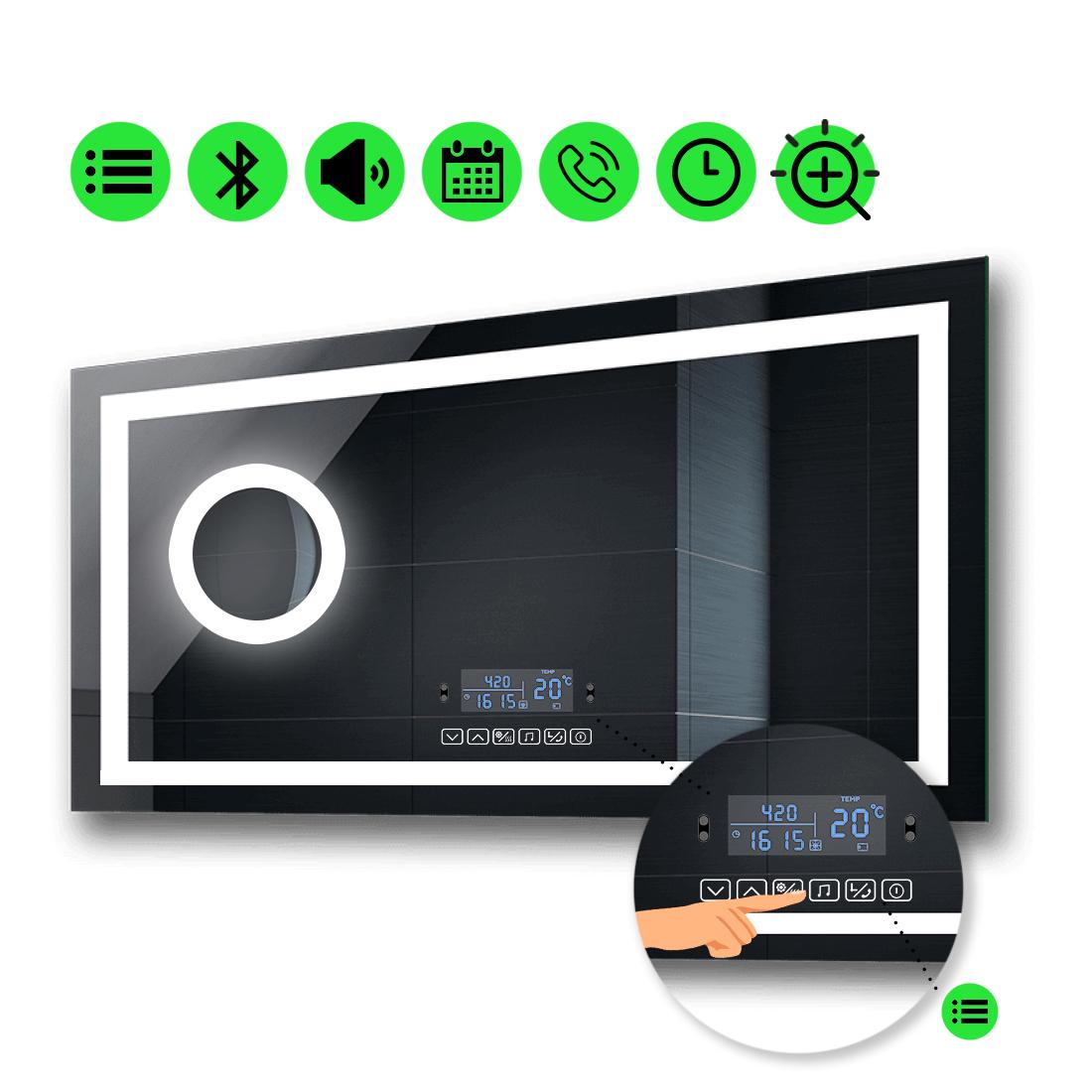 LED-зеркало 110x70 см с Smart-блоком и линзой с подсветкой Karnet (karnetg194)