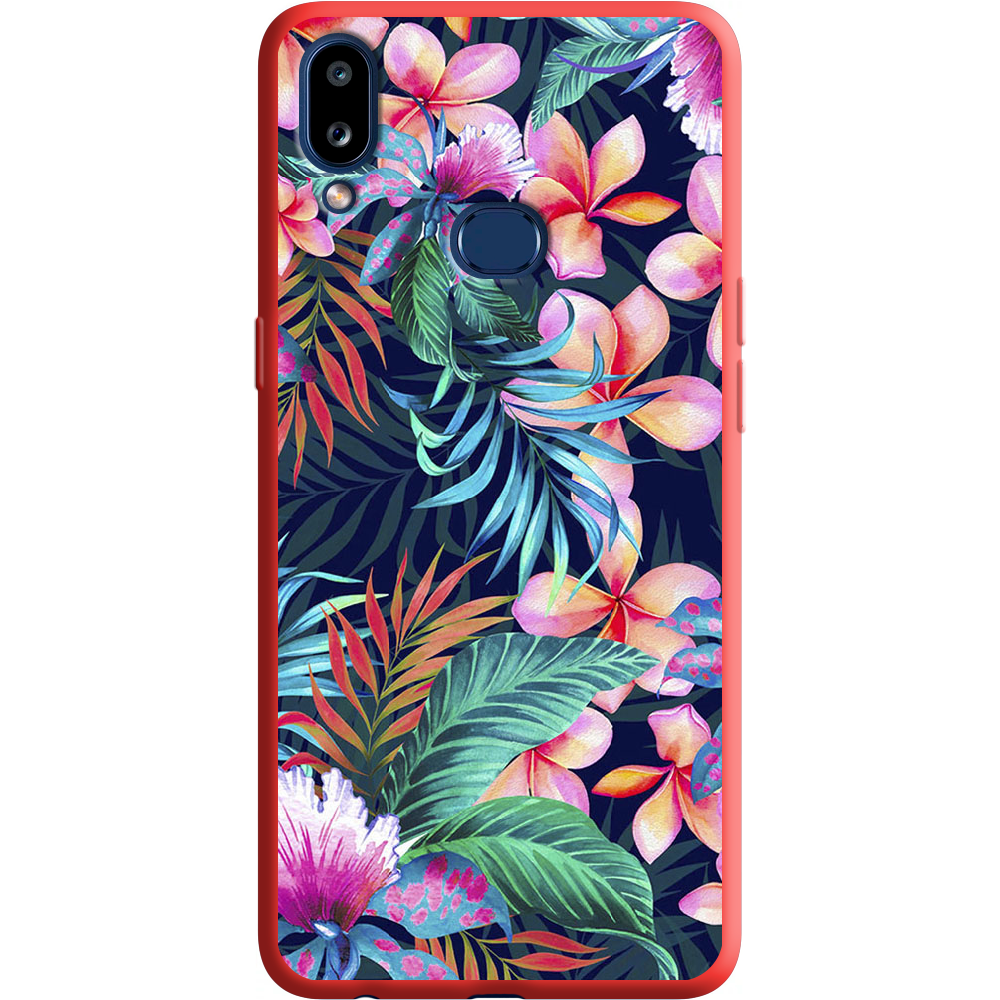 Чехол Boxface Samsung A107 Galaxy A10s flowers in the tropics Красный силикон (37944-up1971-38153)