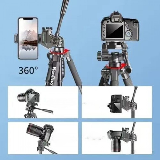 Штатив трипод Neepho NP-910A з тримачем для телефону 2,1 м - фото 5 Штатив трипод Neepho NP-910A з тримачем для телефону 2,1 м - фото 5