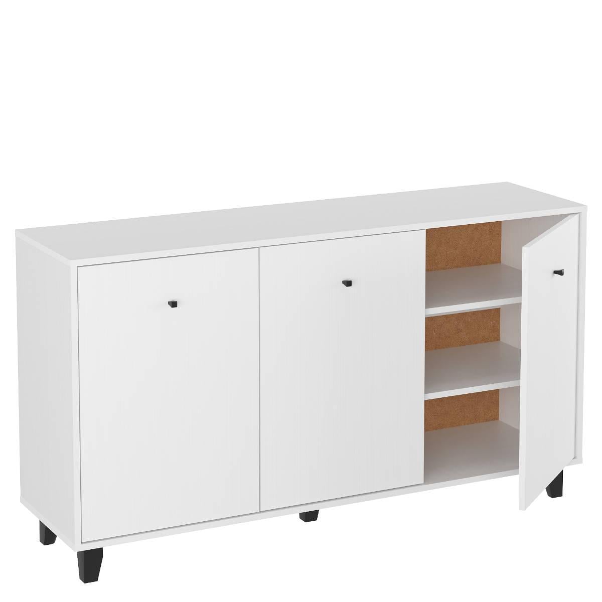 Комод Компанит с 3 дверцами 148х40х82 см Нимфея альба (26929736)