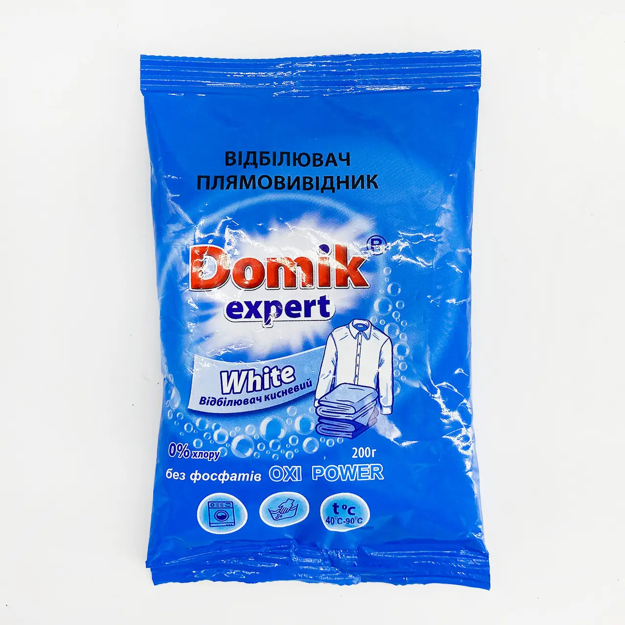 Отбеливатель пятновыводитель для белых тканей Domik Expert 200 г