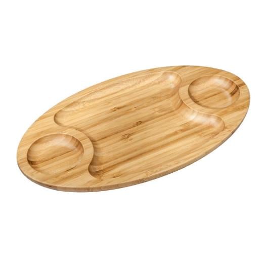 Доска сервировочная Wilmax Bamboo овальная 3 секции 40,5х23 см