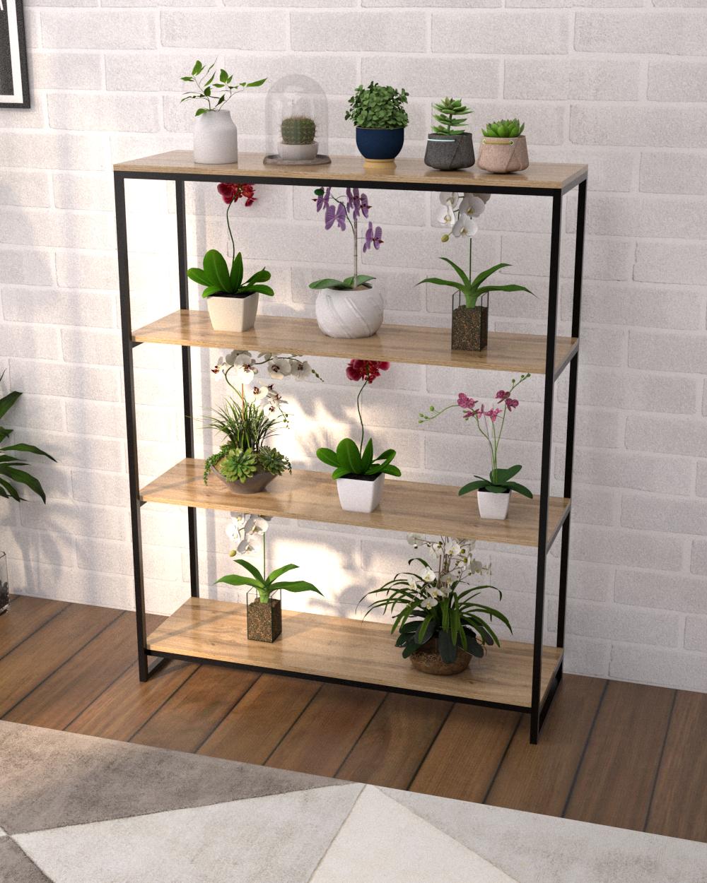 Стелаж для квітів EcoLoft Флорена DSP-1333-1 в стилі лофт Дуб Аппалачі (31270345)