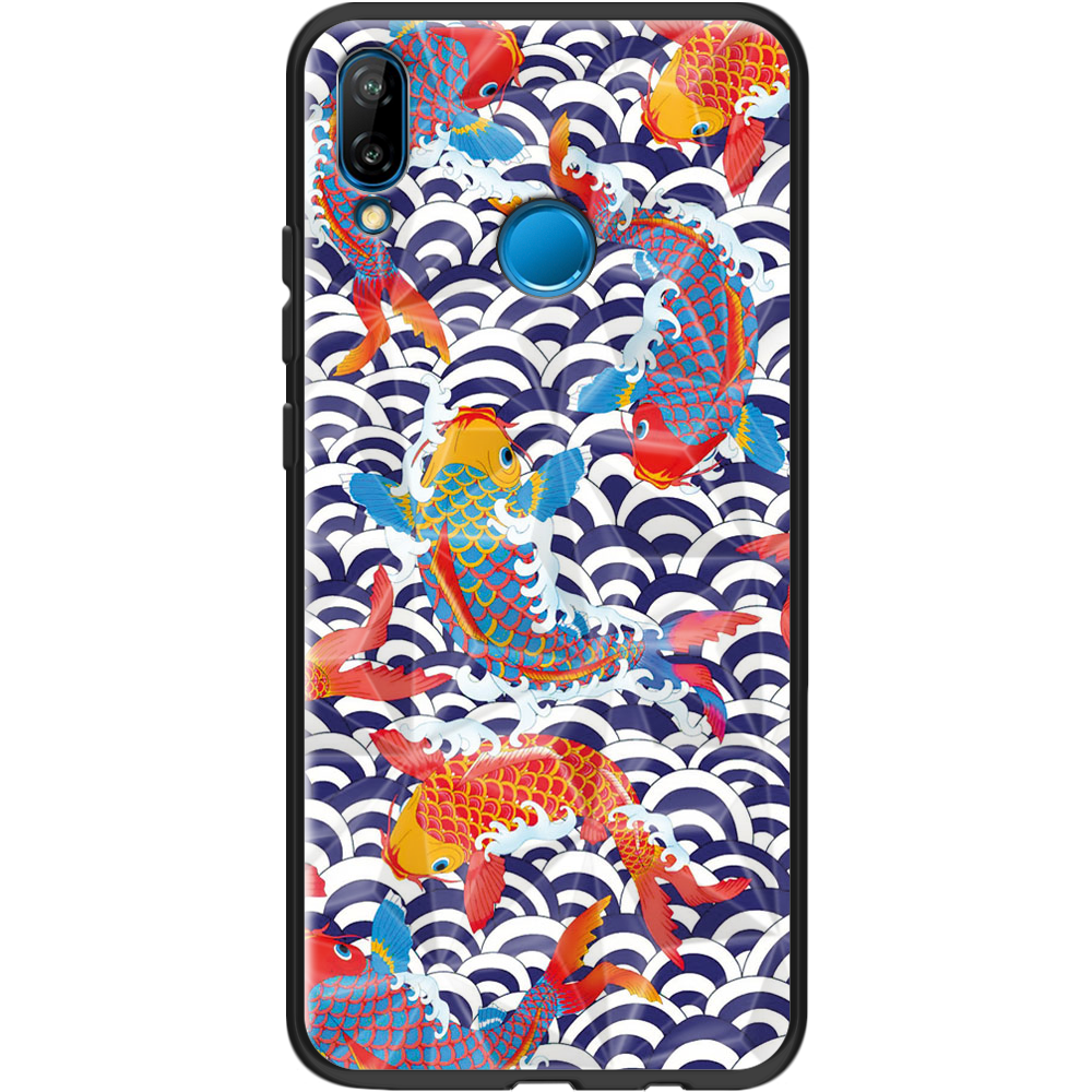 Чехол Boxface Huawei P20 Lite Koi Fish Черный силикон с призмой (33127-up2477-37849)