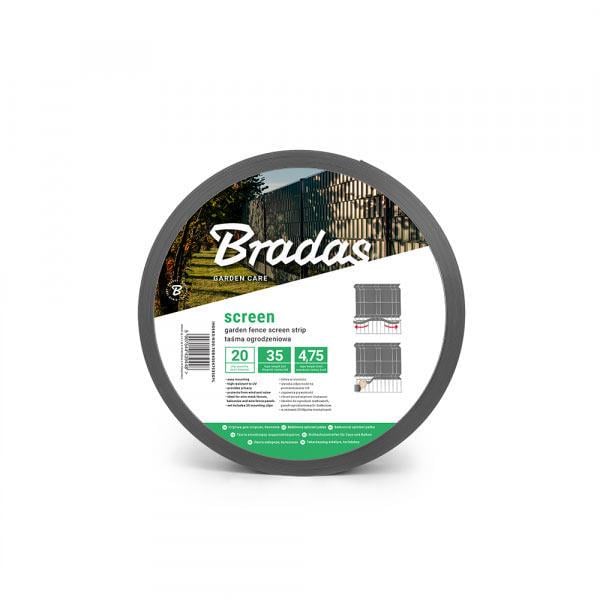 Стрічка огороджувальна балконна Bradas 4,75 см х 35 м 450 г/м2 20 затискачів Графіт