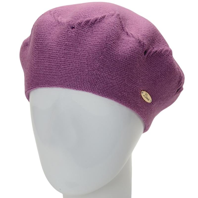 Берет жіночий подвійний Lirus Алана універсальний Бузковий (276158)