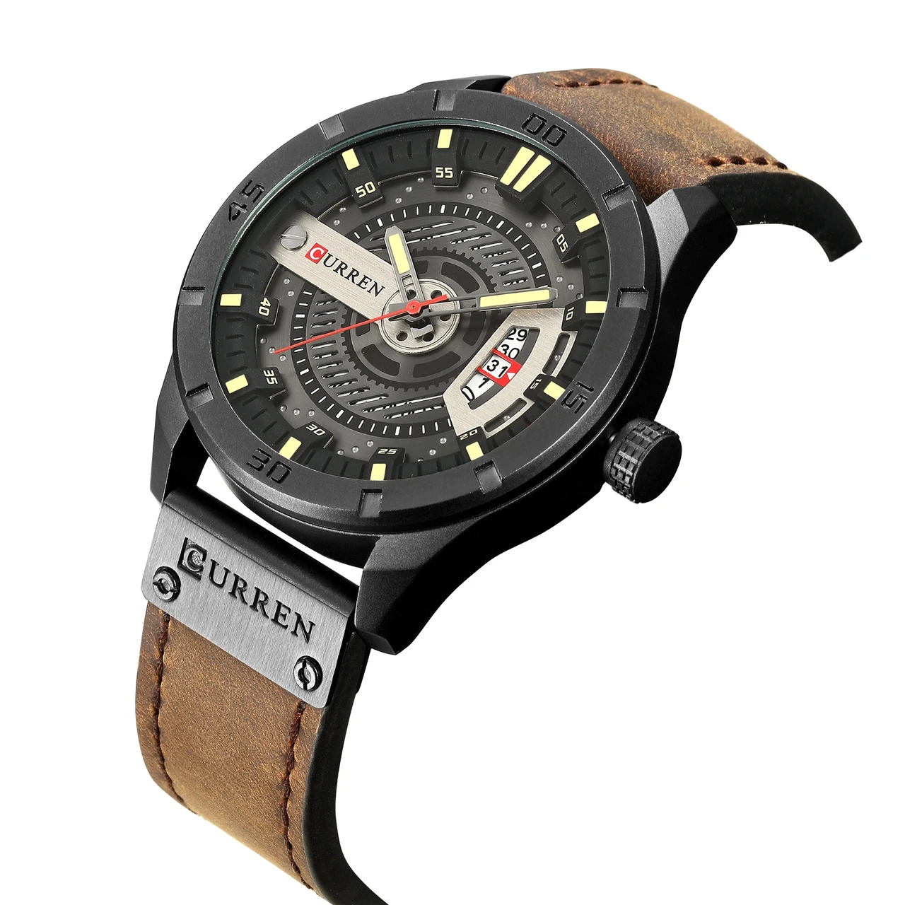 Годинник чоловічий кварцовий Curren Skeleton класичний зі шкіряним ремінцем Чорний - фото 5 Годинник чоловічий кварцовий Curren Skeleton класичний зі шкіряним ремінцем Чорний - фото 5