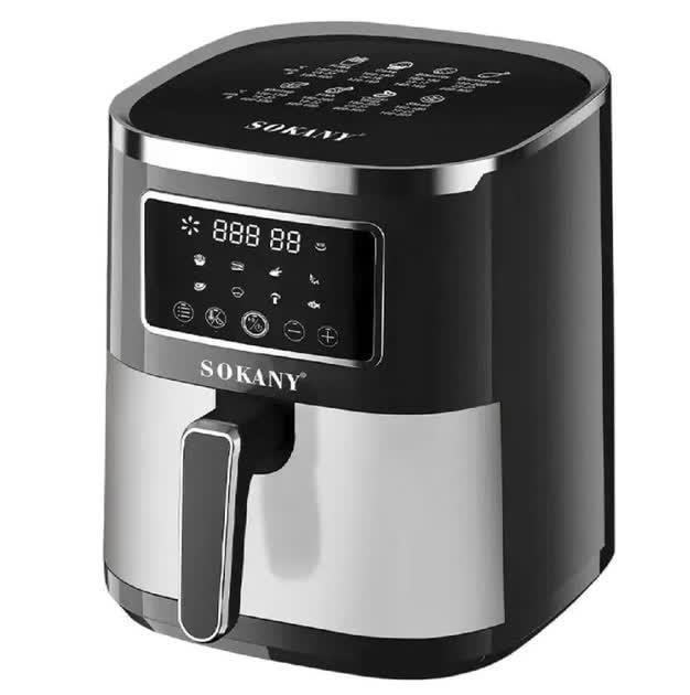 Аэрофритюрница с чашей Sokany Air Fryer SK-10052 из нержавеющей стали 7 л 1700 Вт (30713756) Аэрофритюрница с чашей Sokany Air Fryer SK-10052 из нержавеющей стали 7 л 1700 Вт (30713756)