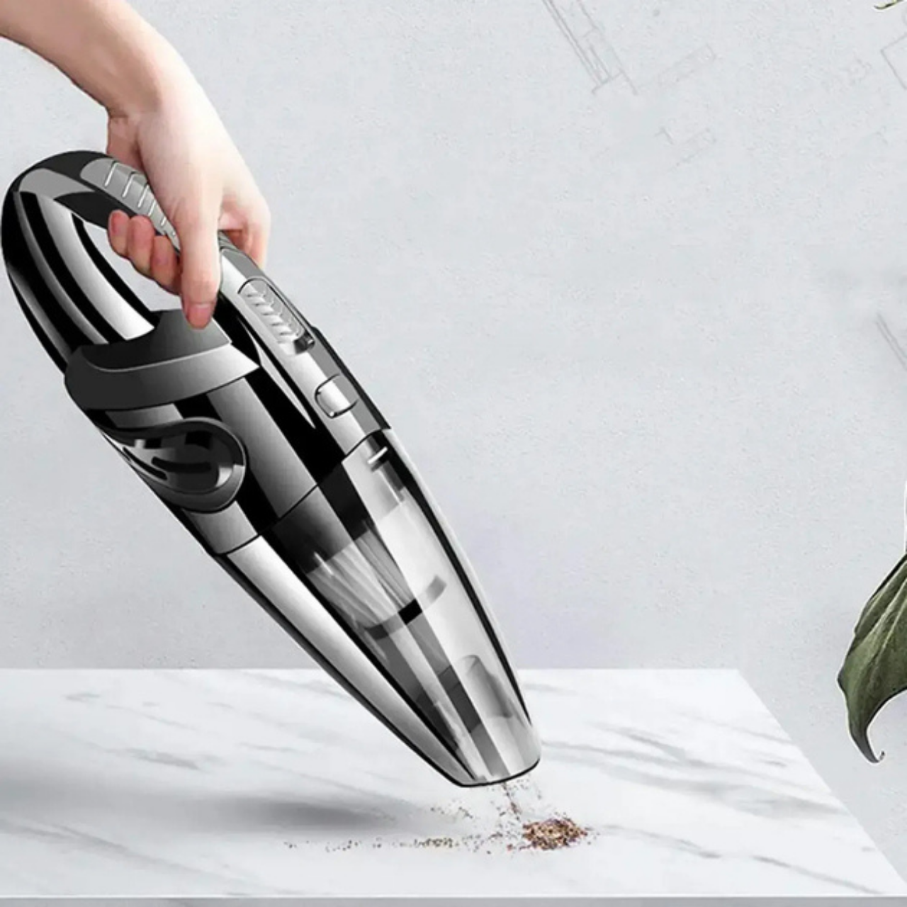 Пилосос бездротовий автомобільний для сухого/вологого прибирання в машині/будинку 5 насадок Чорний (232781464) - фото 5