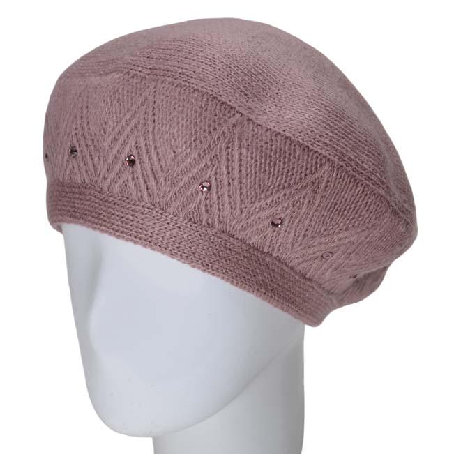 Берет женский Lirus Лайза двойной полушерстяной Пудровый (118925)